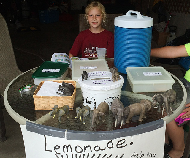 Abby, an EleAmbassador in Minnesota, helped with a lemonade stand.
