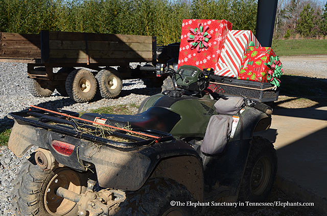 ATV delivers presents to the habitat.